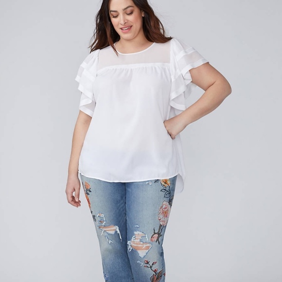 Lane Bryant Girlfriend Jean Floral Detail - Picture 2 of 4